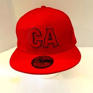 59FIFTY primitive hat size 7-1/2 red Preowned